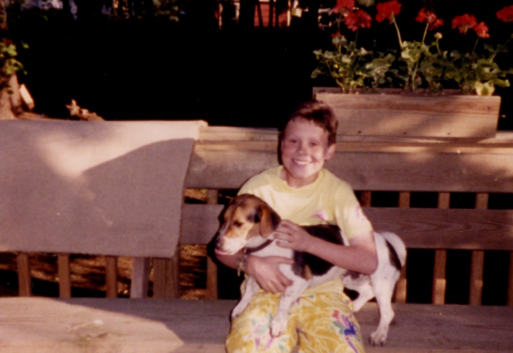 Ian with Sunny, the family beagle.