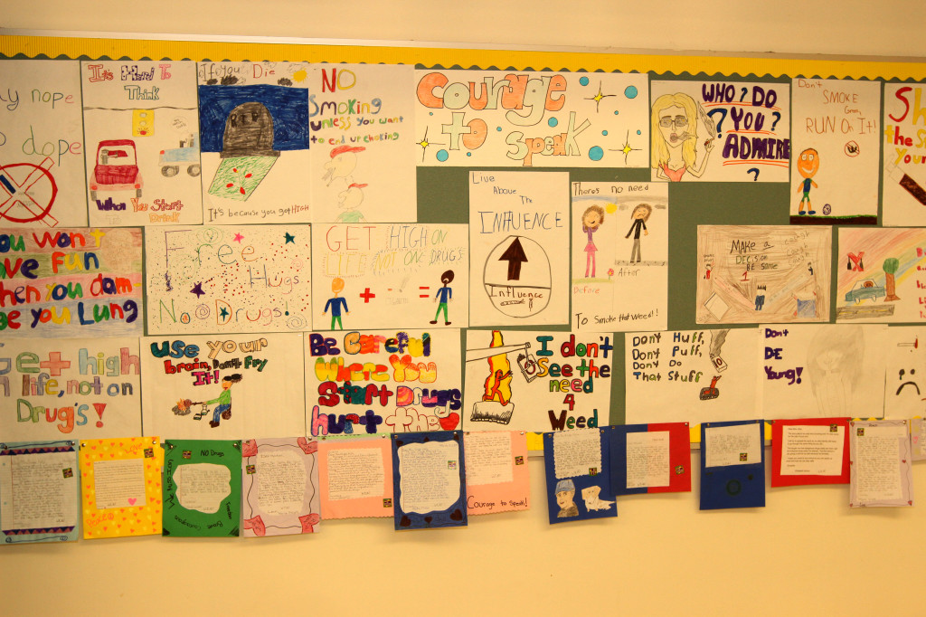 Students display their artwork